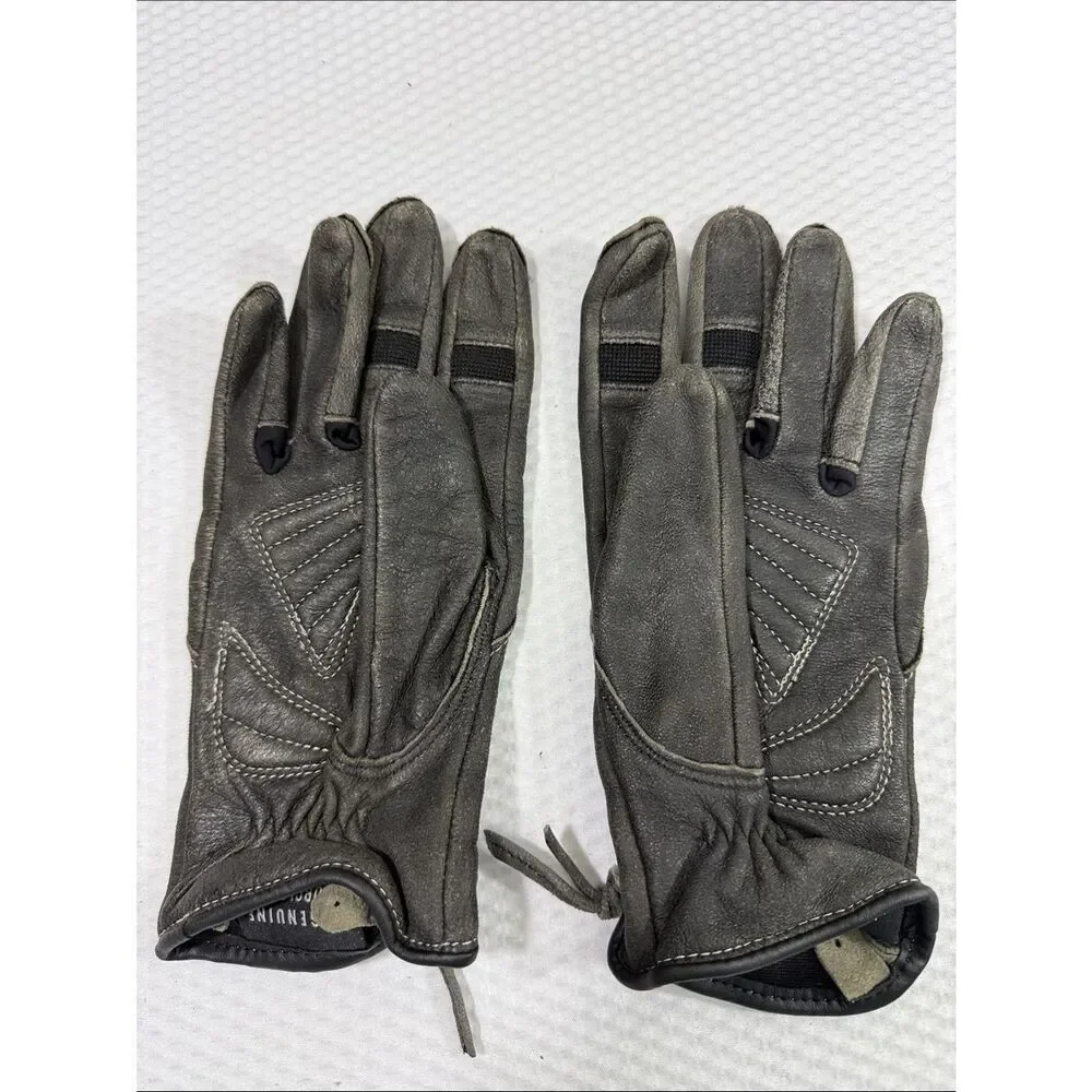 Harley-Davidson Black Lace-Up Leather Riding Gloves size S